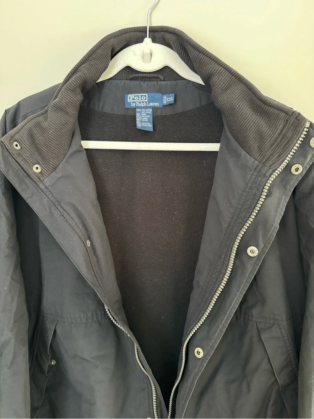 Polo Ralph Lauren Mens Fleece Lined Field Bomber Jacket Full Zip XXL Black